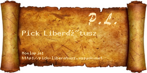 Pick Liberátusz névjegykártya